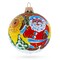 Santa Awaits New Year Holiday Glass Ball Christmas Ornament 3.25 Inches